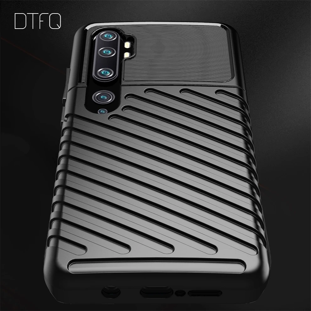 DTFQ Прочный чехол для Xiaomi mi Note 10 Pro матовый Мягкий ТПУ противоударный силиконовый