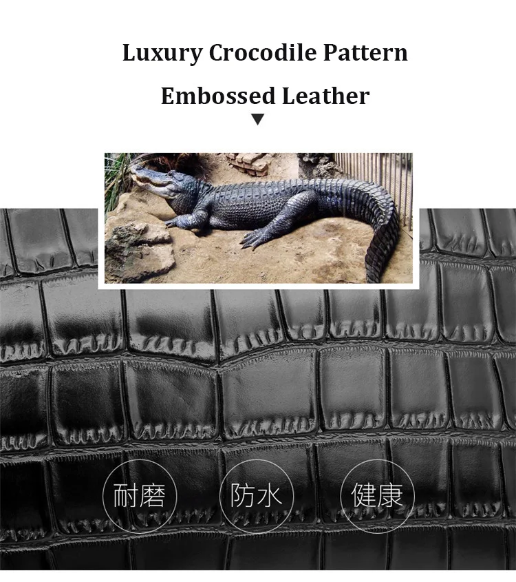 Ladies Crocodile Handbags for Women Luxury Designer Genuine Leather Crossbody Purses Cowhide Top Handle Office Tote Shoulder Bag (5)