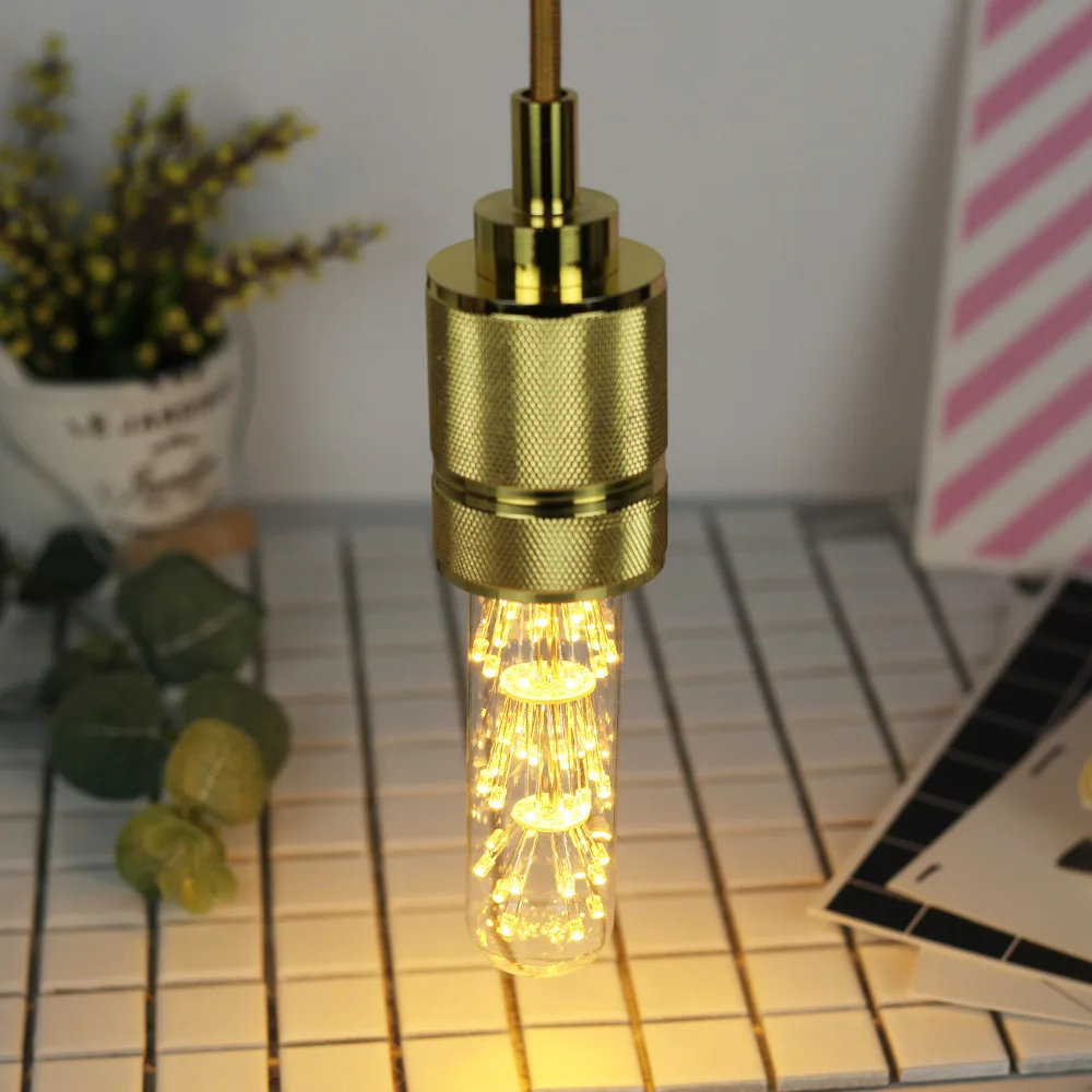 Edison Bulb LED Stars T28X130 Fireworks Meteor Shower Vintage Decorative Light Bulb Warm Yellow Tube Lamp