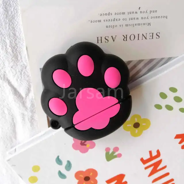 Cartoon For airpods case Silicone Cover For airpods Case Cute Earphone 3D Headphone case Protective 3D black cat claw