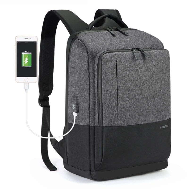 

Men Backpack Large Capacity Fit for 15.6 inch Laptop Anti-theft USB Charging Water-resistant Business Travel Style Backpack NEW