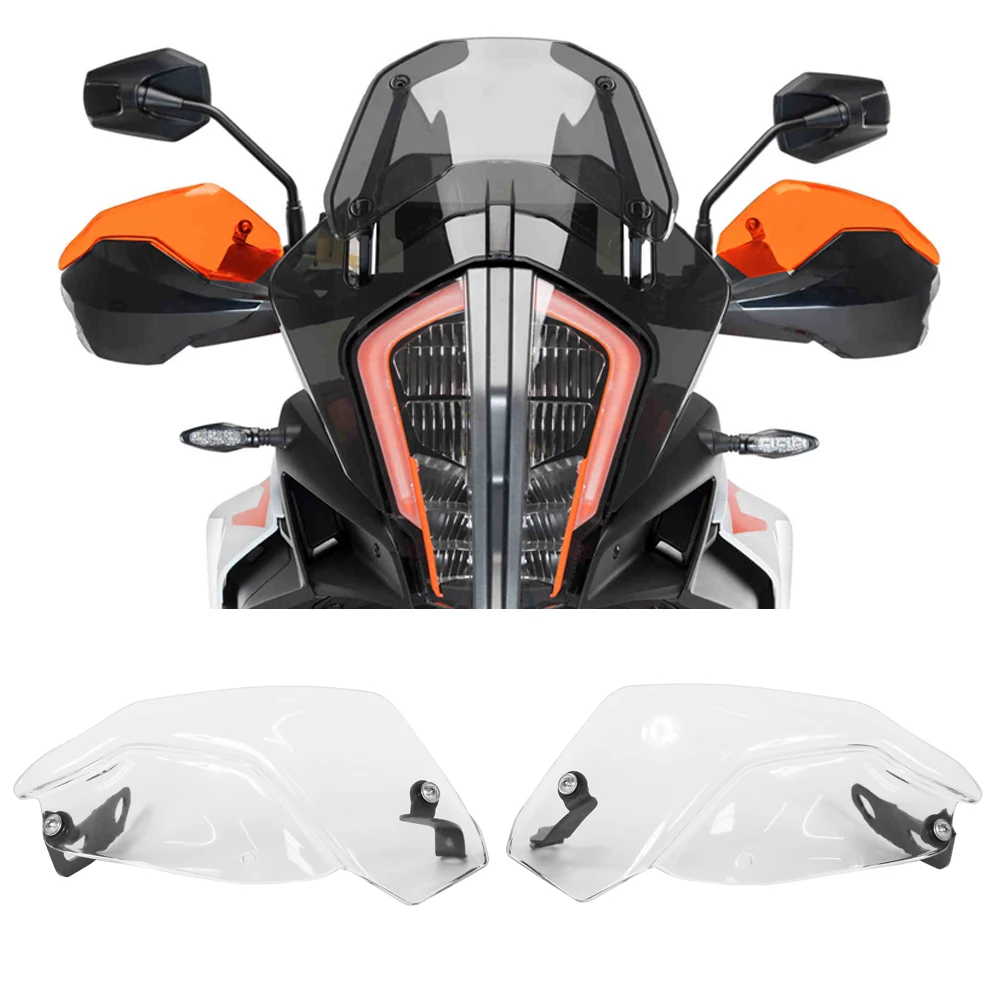 Pair Orange Motorcycle Wind Deflector Hand Guard Shield