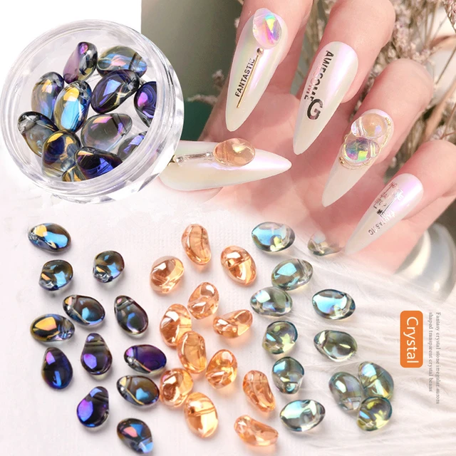 Nail Art Rhinestone 6/12grids Box Nail Beads Ab Crystal Flatback Pearl  Jewelry Gems With Storage Organizer For Nail Decorations - Rhinestones &  Decorations - AliExpress