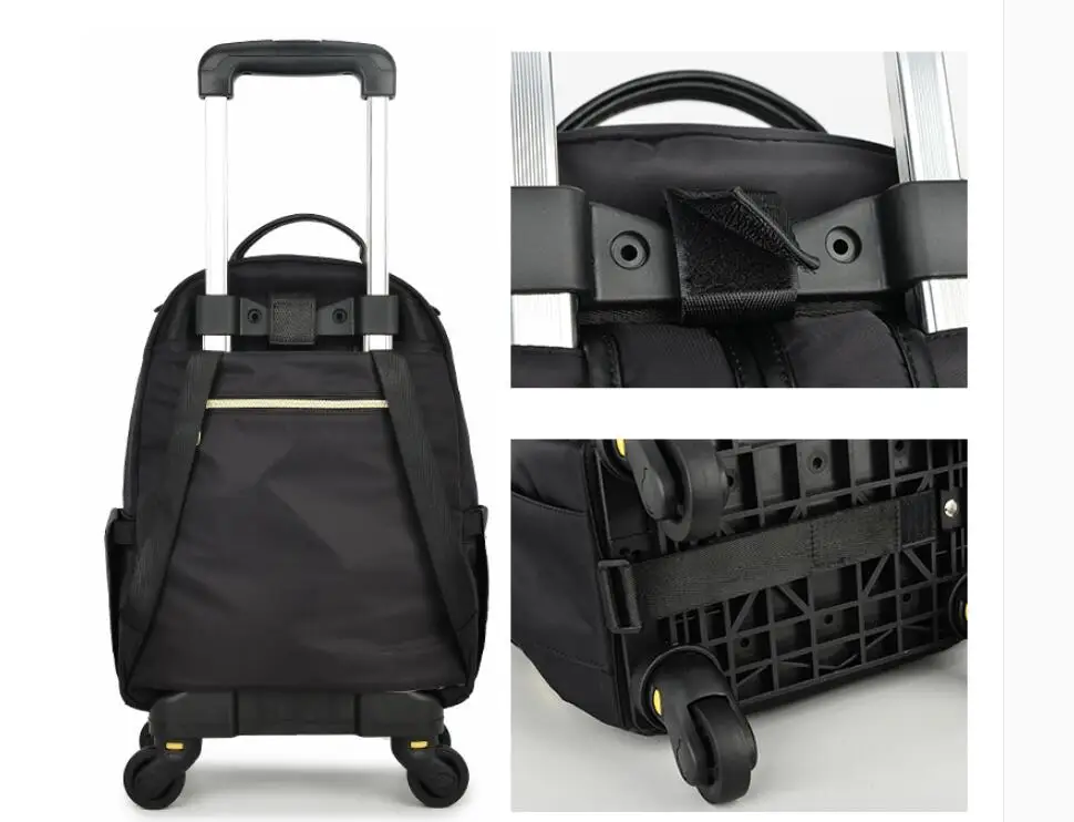 18 дюймов Для женщин Путешествия Чемодан рюкзак сумка на колесиках с отделами рюкзак багажный чемодан для Для женщин рюкзаки на колесах сумки для ручной клади