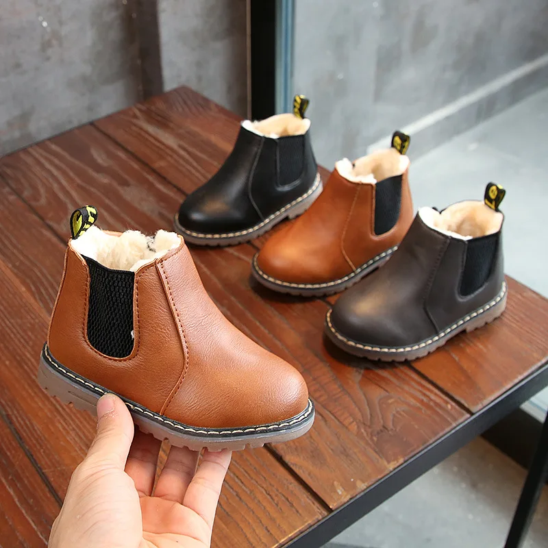 

CHILDREN'S Shoes 2018 Winter CHILDREN'S Ankle Boots BOY'S Girls plus Velvet Martin Boots Big Virgin Snow Boots Baby Warm Leather