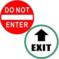 Do not enter and exit door warning signs labels Decals - for commercial stores, shops, cafes, offices, restaurants, etc