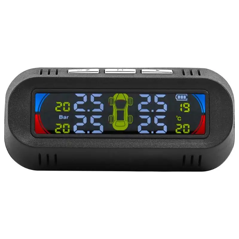 AN-10C система контроля давления в шинах на солнечных батареях TPMS с 4 датчиками, высокоэффективные солнечные панели, громкий звуковой сигнал