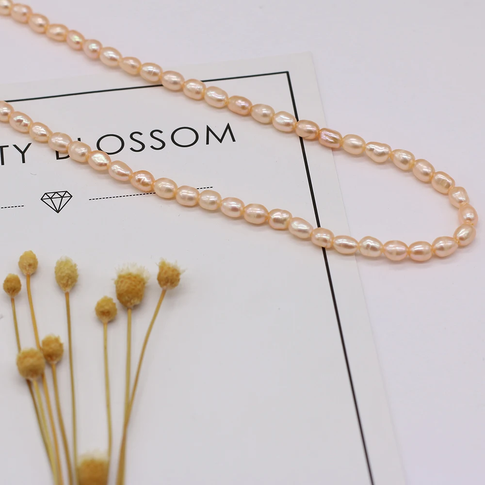 Real Natural Freshwater Pearl Rice Beads Loose Pearls Bead For DIY Charm Bracelet Necklace Jewelry Accessories Making 3-3.5mm