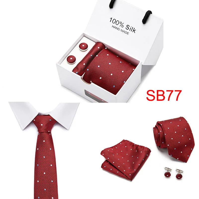 Joy Alice, Свадебные Мужские галстуки на шею, подарочная упаковка, мужские брендовые роскошные галстуки, карманный квадратный шелковый галстук, набор, запонки, платок