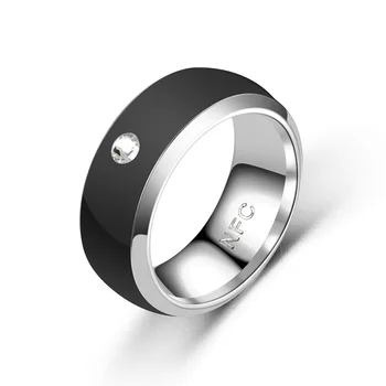 

New Smart Nfc Couple Ring With Diamonds, Vinyl And White Glue Magic Ring