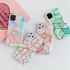 Electroplate Geometric Marble Ring Holder Phone Case For iPhone 12 Mini 12 11 Pro Max XR X XS Max 7 8 Plus Case Soft Phone Cover ► Photo 3/6