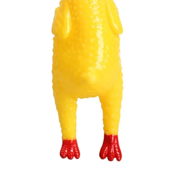 Лидер продаж 16 см Желтые Резиновые кричащий цыпленок животное игрушка собака щенок игрушка с писком для домашних животных вентиляционные игрушки