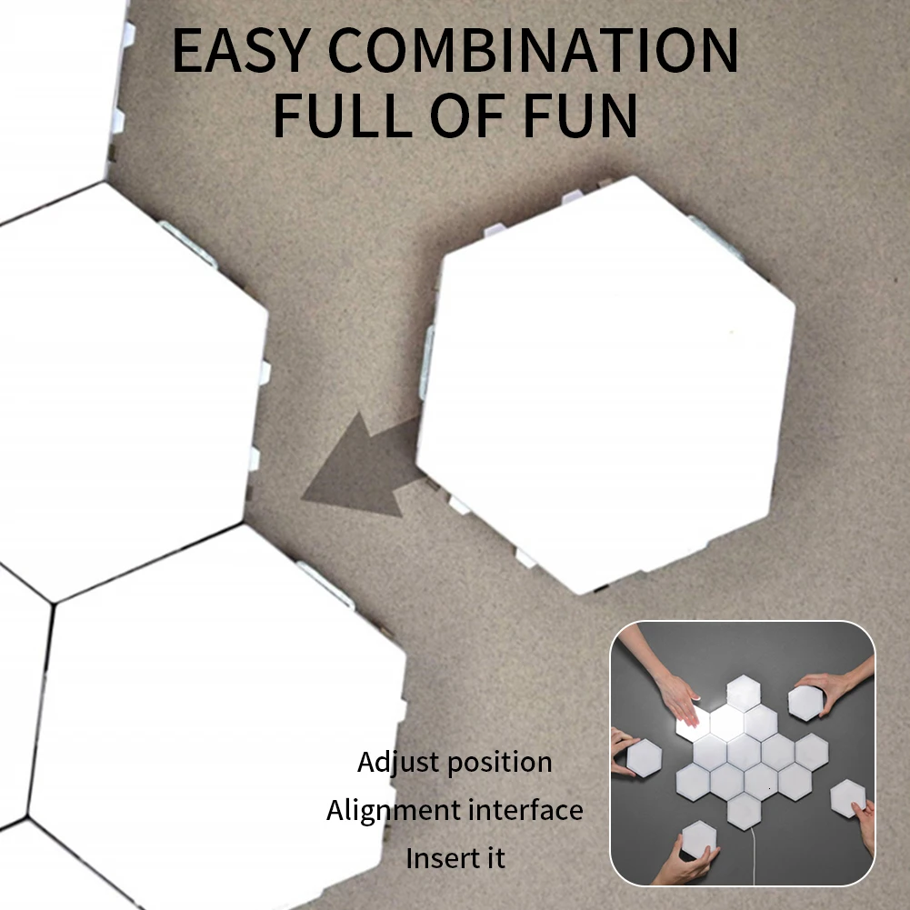 DIY Quantum Lamp Touch Sensitive Lighting Night Light Magnetic Hexagons Creative Decoration Wall Lampara For Wedding Restaurant