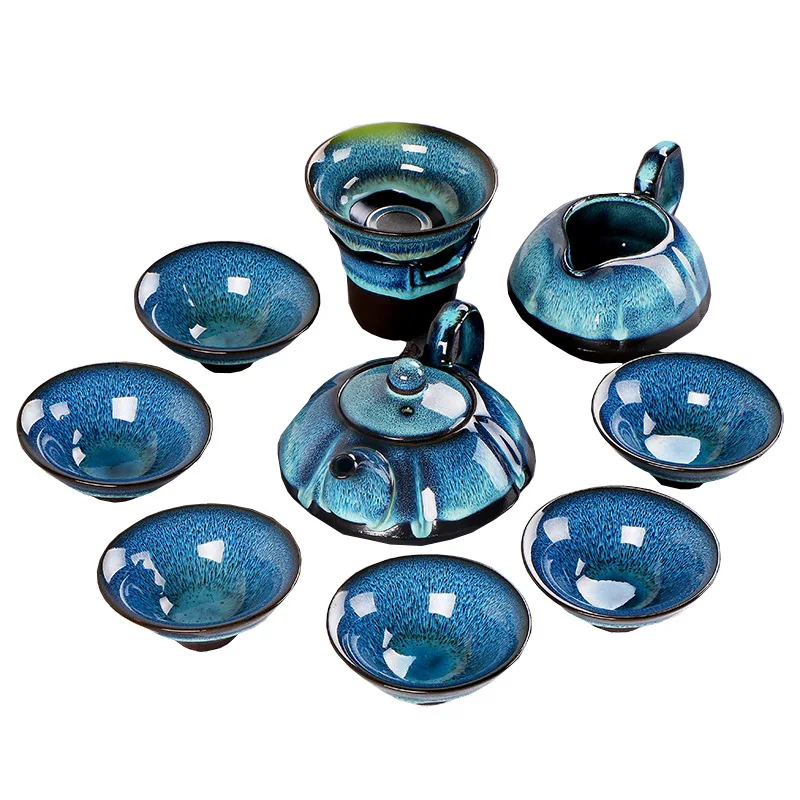 Китайский керамический чайный набор янтарная глазурь китайский кунг фу