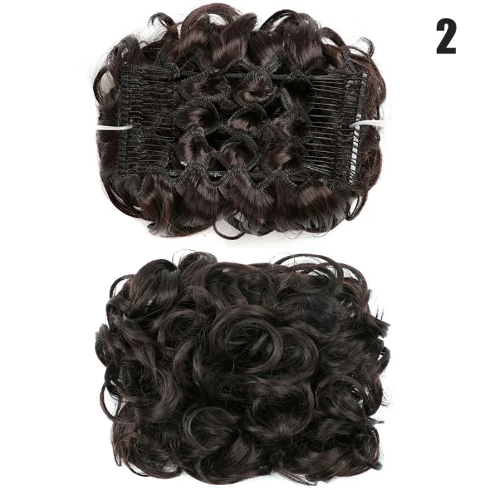 1 шт., набор синтетических накладных волос Большой Пучок шиньон две пластиковые заколки в шиньон волосы