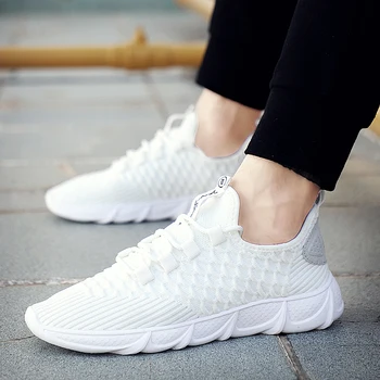 

Men Fashion Casual Shoes Summer And Autumn New Mesh Breathable Flat Shoes Brand Man Lace-up Casual Shoes Comfort Walking Shoes