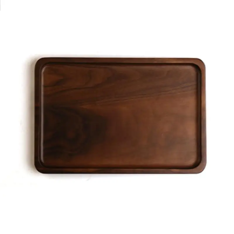 

Black Walnut Dinner Plate Rectangle Fruit Tray Breakfast Snack Dessert Tray Household Tableware