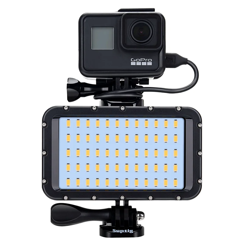 

Заполняющая лампа Power Light, водонепроницаемая светодиодная лампа для дайвинга GoPro Hero 9, 7, 8, 6, 5, Xiaomi Yi 4K, Mijia, Sjcam, SJ8/10, H9R, T5E