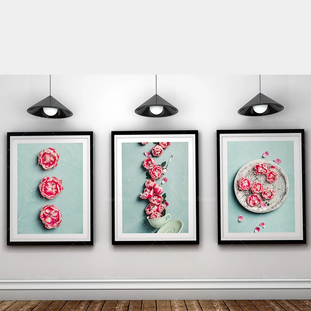 

Художественный принт с розовыми цветами, Художественная печать в эстетике, простой дизайн, Современное украшение для дома, красивый постер для гостиной