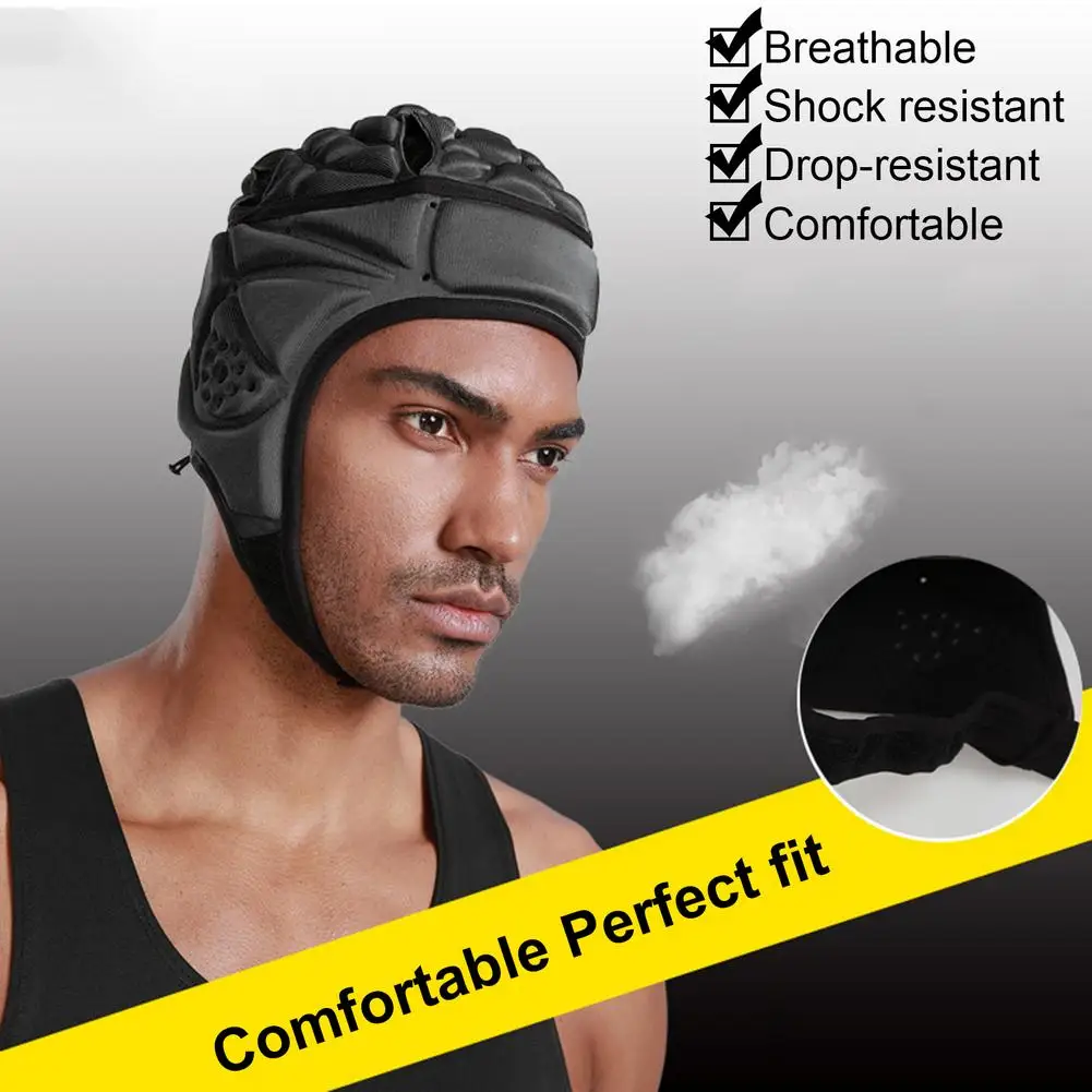 Pro Helmet-EVA Shockproof Headgear Adjustable For Rugby Flag Football Soccer Goalkeeper & Goalie-Unisex For Youth And Adult
