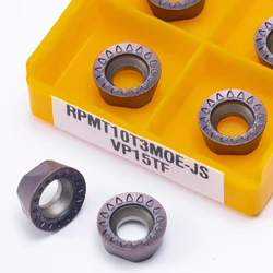 Carboneto de inserção rpmt10t3 mo e js vp15tf fresa cnc ferramenta fresa cnc fresa interna torno cortador rpmt 10t3moe torno cortador rpmt