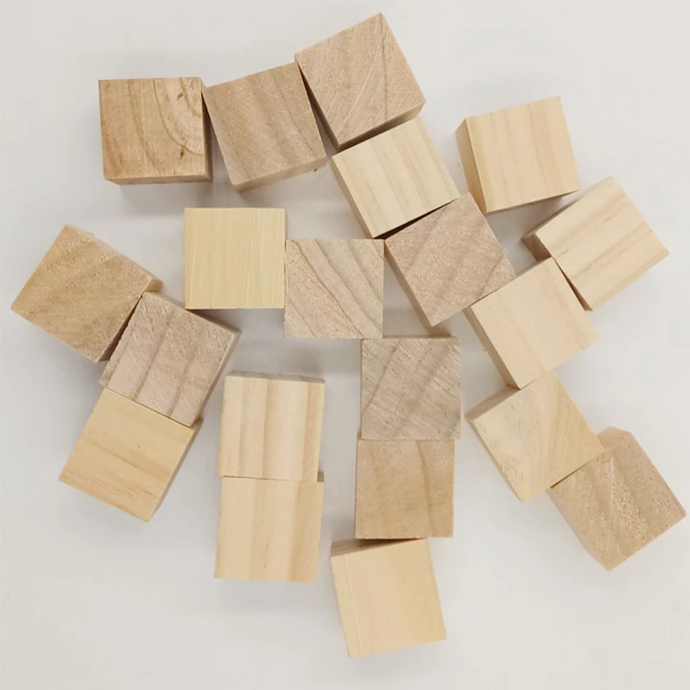 Поделки мини игрушки кубики деревянные Дети DIY украшения Квадратные блоки подарок