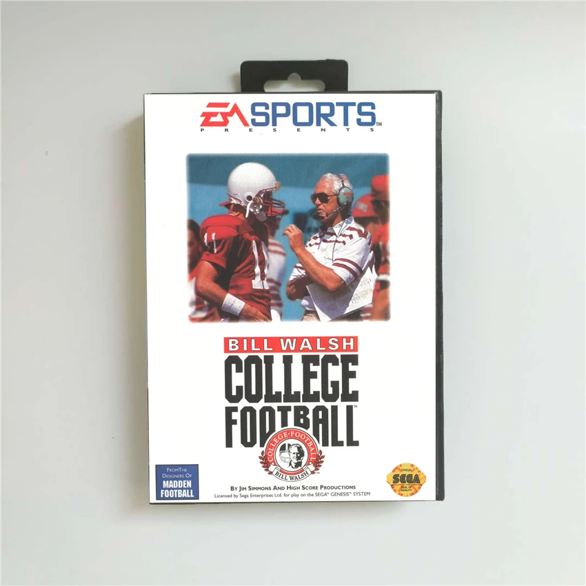 Bill Walsh College Football - USA Cover With Retail Box 16 Bit MD Game Card for Sega Megadrive Genesis Video Console | Электроника