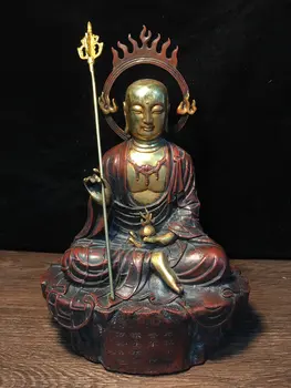 

Wedding Decoration 11" Tibetan Buddhist gilt gilt buddha statue in Tibetan monastery Dizang Bodhisattva Statue