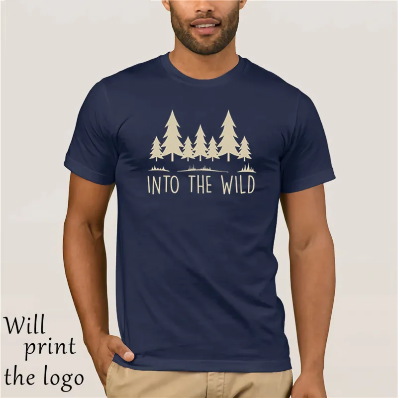 Мужская футболка с графическим принтом INTO THE WILD - Цвет: navy