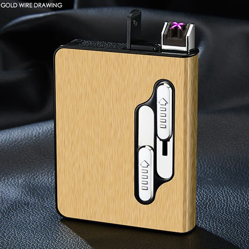 Портативный USB чехол для электронной сигареты с двойной дугой Зажигалка 12 шт. держатель для сигарет usb зарядка Зажигалка гаджеты для мужчин