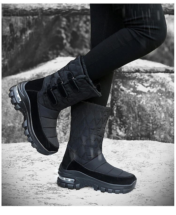 Winter Snow Boots Womens Shoes With Fur Warm Outdoor Sneakers Non-slip Womens Flats Casual Boots Comfort Shoes Botas De Mujer