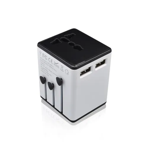 EU, US, UK, AU, электрическая розетка, адаптер, usb зарядка, универсальный международный адаптер для путешествий, зарядное устройство, конвертер, настенная розетка - Тип: WHITE