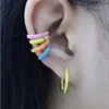 1 Piece Ear Cuff Neon Green Yellow Bright Fluorescent Jewelry Geometric Round U Clip on Earrings No Piercing Earcuff Aretes 2022 ► Photo 3/6