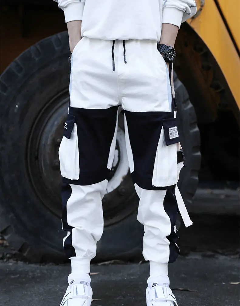 Streetwear Men's Multi Pockets Cargo Harem Pants Hip Hop Casual Male Track Pants Joggers Trousers Fashion Harajuku Men Pants mens harem joggers