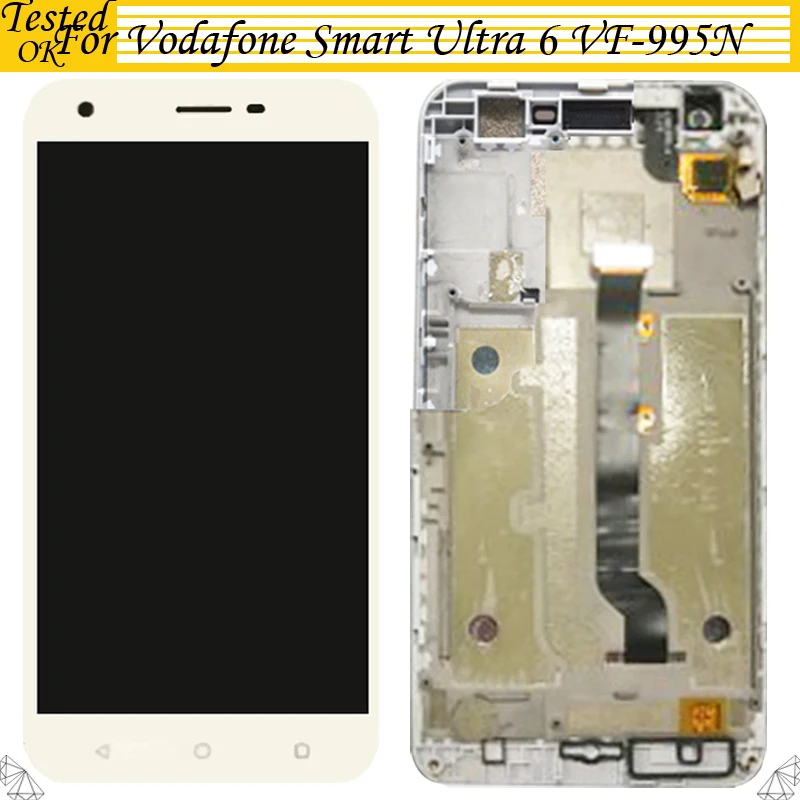 Протестировано для Vodafone Smart Ultra 6 VF-995N VF995N VF995 ЖК-дисплей с сенсорным экраном дигитайзер с/без рамки в сборе