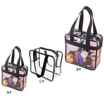 

PVC Clear Tote Portable See Through Gym/Cosmetic Toiletry Bag Travel Storage Bag