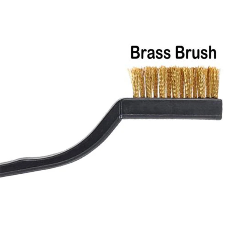 12pc Mini Wire Brush Set Brass Steel Hobby Crafts Cleaning Removing Dust Set