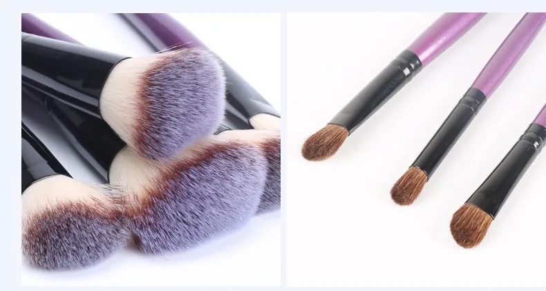 OEM makeup brush set 24pcs makeup brush with purple wooden handle (3)