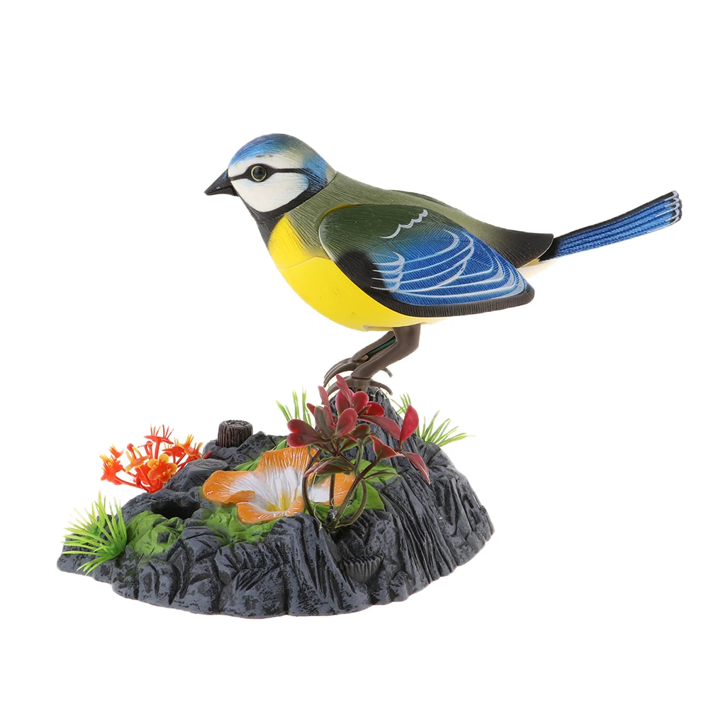 Canto pájaro juguete realista sonidos y movimientos sonido activado pájaro con