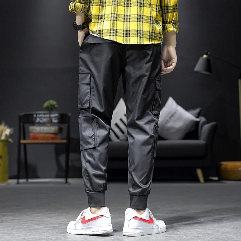 Slim Fit новые модные мужские хип-хоп однотонные женские укороченные брюки больших размеров M-5XL высококачественные простые брюки повседневные хлопковые серые шаровары