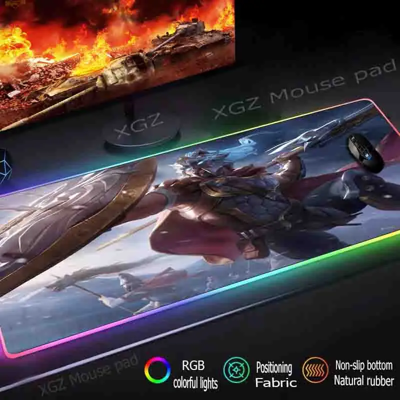  XGZ Anime Custom Large RGB Gaming Mouse Pad Exquisite Black Lock-edge Computer Fashion Table Mat Ru