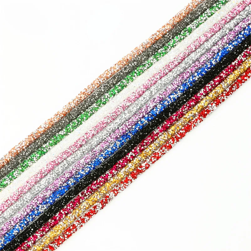 1M/lot Colorful Soft Tube Jewelry Cord Rope String Resin Rhinestone for DIY Crafts Fashion Show Bags Garment Party Decoration