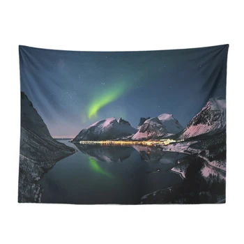 

Beautiful And Charming Scenery Tapestry Cosmic Aurora Mountain Forest Living Room Decoration Wall Hanging Tablecloth Curtain