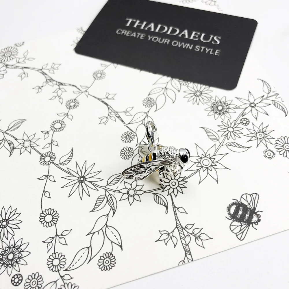 Подвеска насекомое пчела, зима, новинка, модные ювелирные изделия Thomas Bijoux 925 пробы, Серебряный Подарок для Ts женщин и мужчин