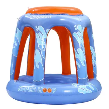 

Clispeed Inflatable Basketball Hoop Water Basketball Game Pool Float with 2pcs Inflatable Basketballs and 1pc Pump