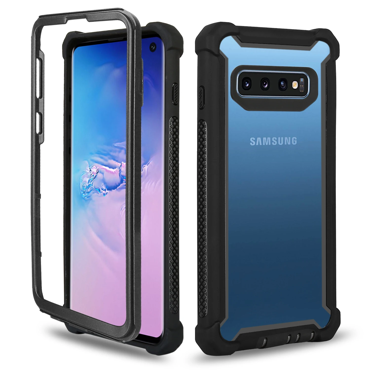 Чехол-накладка для Samsung galaxy Note 10 9 8 S10 S10E S8 + противоударный с цветной рамкой из