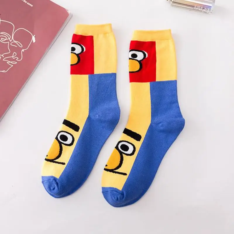 Fashionable Cartoon Animal Cotton Socks, Classic New Style Set Men and Women Suitable Harajuku Style Funny Personality Sox