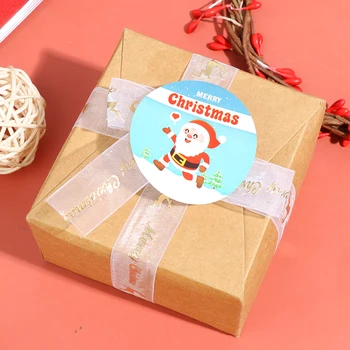 

Merry Christmas Sticker Card Box Package Santa Thank You Sealing Stickers Wedding Decor
