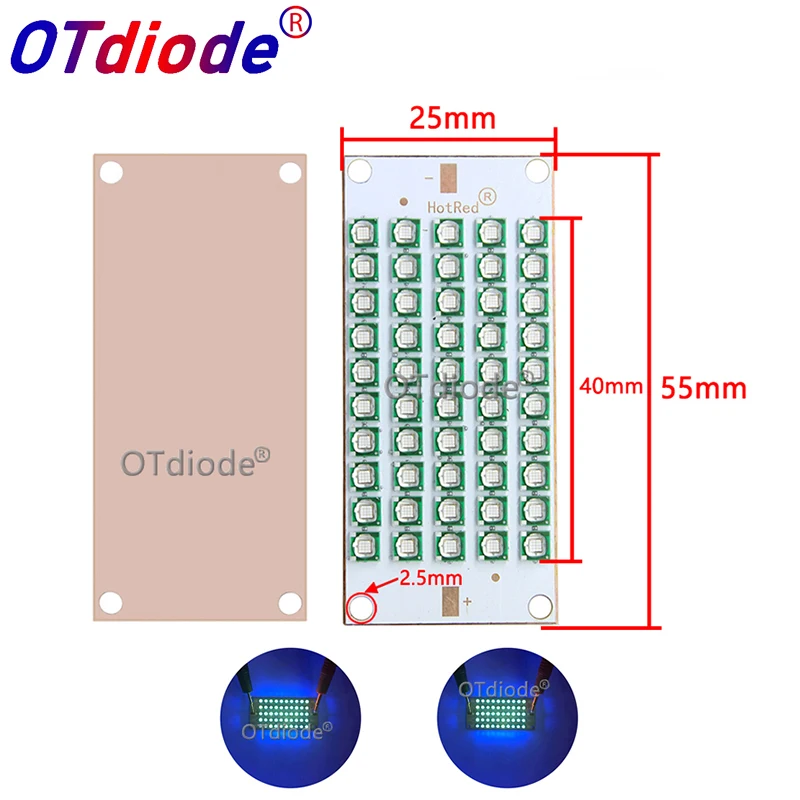 50W150W Lg Epistar 3535 Uv Lamp 365Nm 370Nm Purple Led For 3D Printer Flatbed 55*25Mm Glue Curing Light Currency Identification