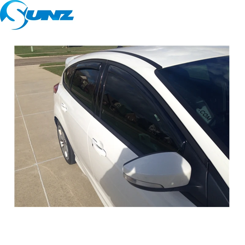 Боковые дефлекторы Winodow для Ford Focus 2012 2013 2014 2015 2016 2017 2018 хэтчбек черные тенты защиты